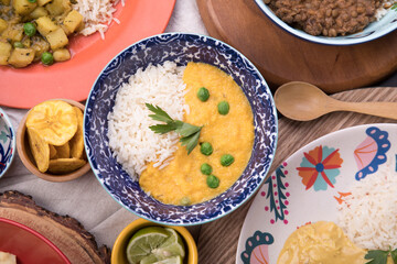 Peru traditional comfort food buffet table