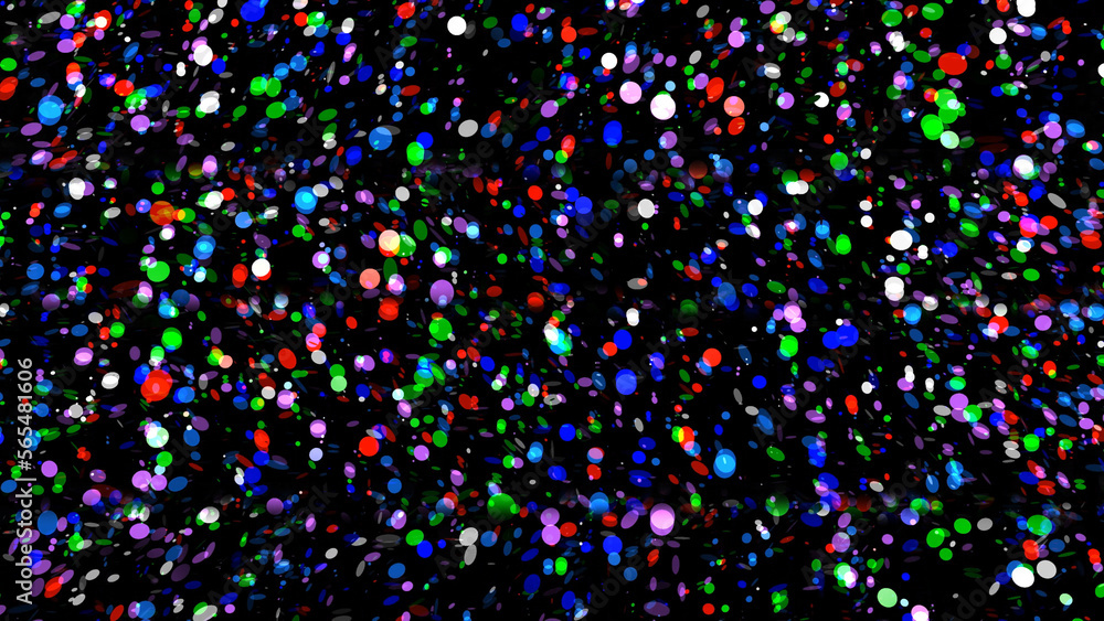 Poster 3d rendering of bright festive multi-colored confetti that will be useful for any material