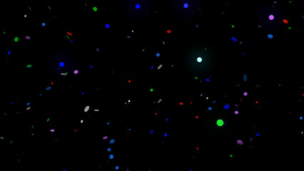 3D rendering of bright festive multi-colored confetti that will be useful for any material