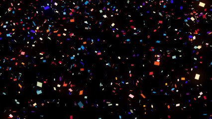 3D rendering of bright festive multi-colored confetti that will be useful for any material