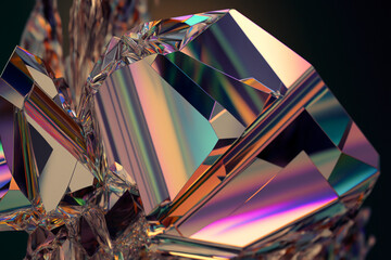 Crystals, glass, prism, shards, fractal, diamonds, AI generated