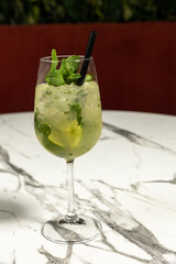 Mojito cocktail in a glass