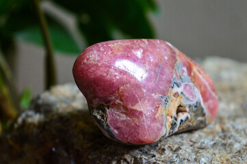 Rhodochrosite pink mineral on collection