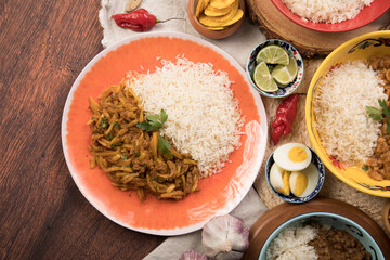 Peru traditional comfort food buffet table