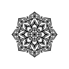 Mandala Flowers. Vintage decorative element. Oriental pattern, vector illustration. Islamic, Arabic, Indian, Moroccan, Spanish, Turkish, Pakistani, Chinese, mystic, ottoman motifs. Coloring book