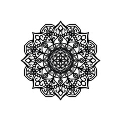 Mandala Flowers. Vintage decorative element. Oriental pattern, vector illustration. Islamic, Arabic, Indian, Moroccan, Spanish, Turkish, Pakistani, Chinese, mystic, ottoman motifs. Coloring book