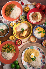 Peru traditional comfort food buffet table