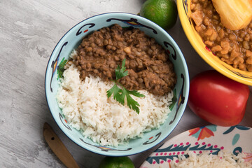 Peru traditional comfort food buffet table