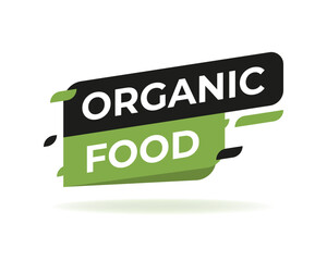 Organic Food Green Natural Ecology logo icon Label, Isolated in White background