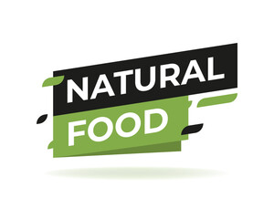 Natural Food Emblem, sign for packages, natural products and health food stores