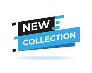 Blue vector banner ribbon new collection