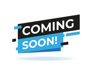 Vector Illustration Modern Coming Soon Banner Icon. Flat Web Label Element