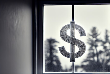dollar sign on a window, generative ai