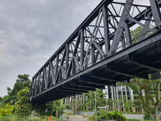 Iron bridge over the road