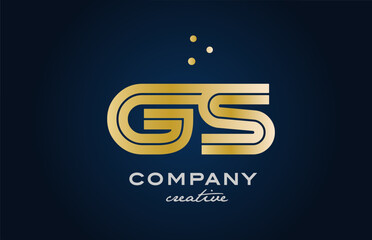gold golden GS combination alphabet bold letter logo with dots. Joined creative template design for company and business