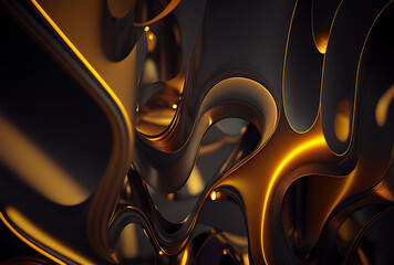 3D Render abstract modern futuristic wallpaper featuring lines of different colors background with Generative AI