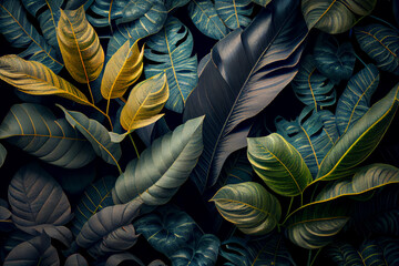 Grüne Blätter eine Pflanze als Hintergrund - Generative Ai