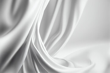 Naklejka na ściany i meble Die Textur von weißen Satin-Stoff als Hintergrund - Generative Ai