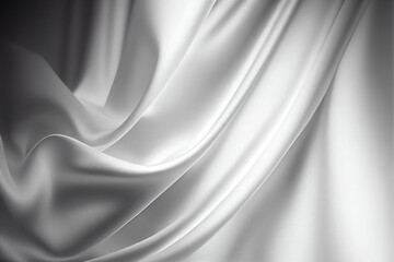 Naklejka na ściany i meble Die Textur von weißen Satin-Stoff als Hintergrund - Generative Ai