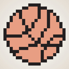 Fototapeta premium Basketball icon with pixel art design