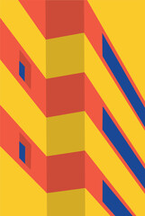 llustration vector graphic of minimalist abstract architecture perfect for posters, pamphlets, wall hangings, decorations, designs, wallpapers, backgrounds, and cards