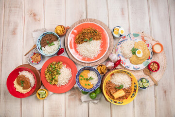 Peru traditional comfort food buffet table