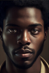 portrait of beautiful african man. Ai generated