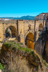 Fototapeta premium New Bridge (Spanish: Puente Nuevo) from 18th century in Ronda, southern Andalusia, Spain.