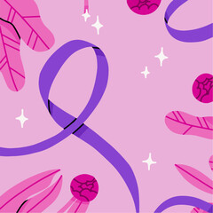 International epilepsy day banner template set vector flat design. National Epilepsy Awareness Month. Purple ribbon on pink background. World Epilepsy solidarity symbol. Vector illustration 