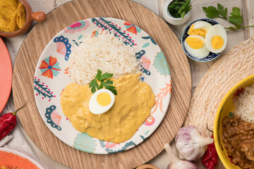 Peru traditional comfort food buffet table