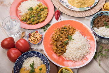 Peru traditional comfort food buffet table