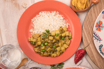 Peru traditional comfort food buffet table