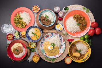 Peru traditional comfort food buffet table