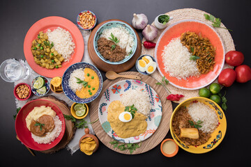 Peru traditional comfort food buffet table