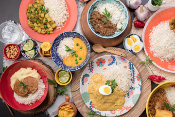 Peru traditional comfort food buffet table