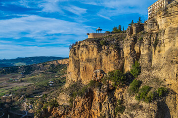 Fototapeta na wymiar Gorge view of Ronda city