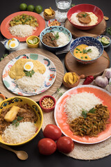 Fototapeta na wymiar Peru traditional comfort food buffet table