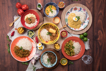 Peru traditional comfort food buffet table