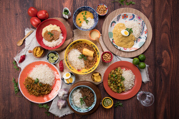Peru traditional comfort food buffet table