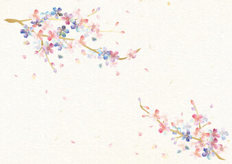 桜　春　日本画　和　背景　ベクター