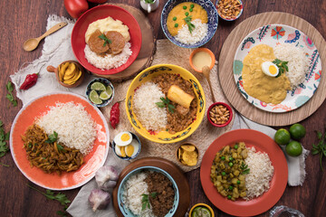 Peru traditional comfort food buffet table