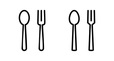 spoon and fork icon vector illustration. spoon, fork and knife icon vector. restaurant sign and symbol