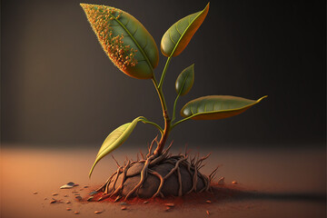 Gardening, Planting Seeds, Plants and Flowers in Garden, Colorful Green, Generative ai