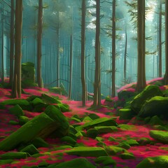 A forest where the trees are made of coral3, Generative AI
