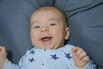 Beautiful smiling cute baby. Beautiful expressive adorable happy cute laughing smiling baby face. Children, people, infancy and age concept - beautiful happy baby