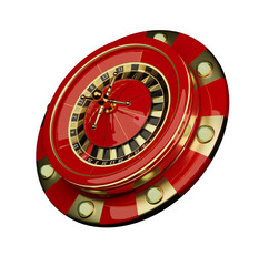 Naklejka premium red roulette with poker chips