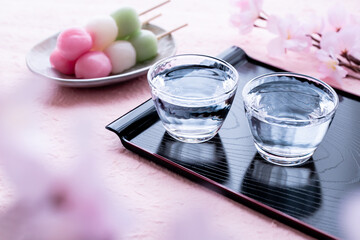 お花見　日本酒　春　桜　花見酒　日本