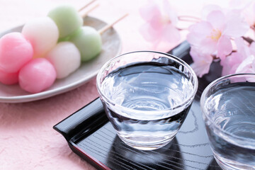お花見　日本酒　春　桜　花見酒　日本