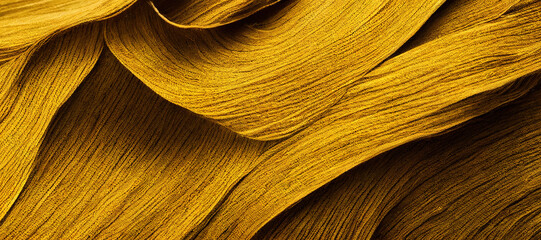 golden yellow color rough cloth wave texture background with Generative AI Technology