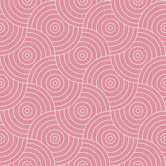 Circle pink and white pattern. Overlapping pattern. Modern stylish texture. Repeating geometric tiles background